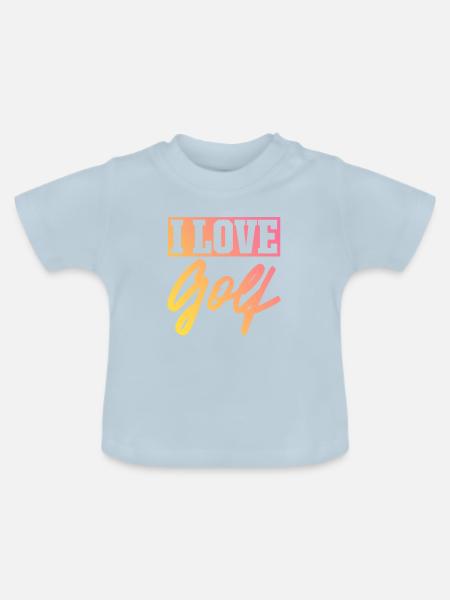 Ich liebe Golf - Baby Bio-T-Shirt mit Rundhals - Hellblau