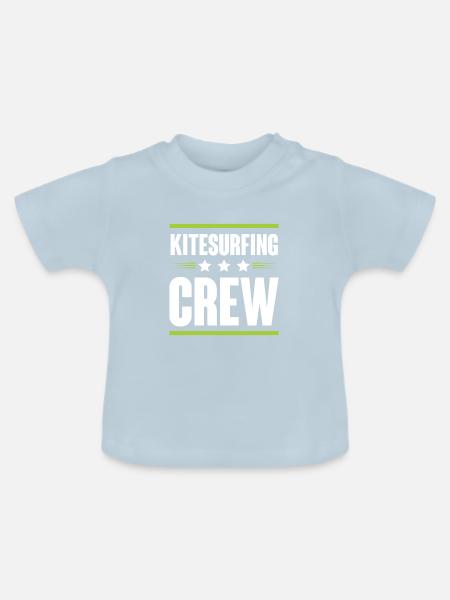 Kitesurfing Crew - Baby Bio-T-Shirt mit Rundhals - Hellblau