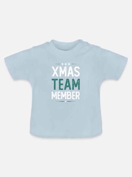 Xmas Team - Baby Bio-T-Shirt mit Rundhals - Hellblau