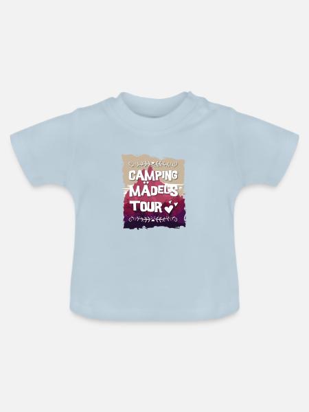 Camping Mädels Tour - Baby Bio-T-Shirt mit Rundhals - Hellblau