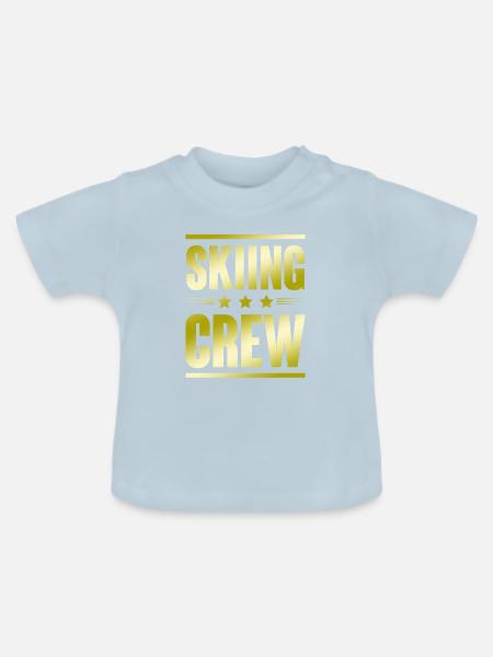 Skiing Crew - Baby Bio-T-Shirt mit Rundhals - Hellblau