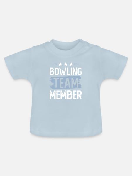 Bowling Team - Baby Bio-T-Shirt mit Rundhals - Hellblau