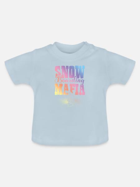 Snowboarding Mafia - Baby Bio-T-Shirt mit Rundhals - Hellblau