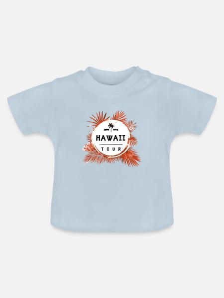 Hawaii Tour Bunt - Baby Bio-T-Shirt mit Rundhals - Hellblau