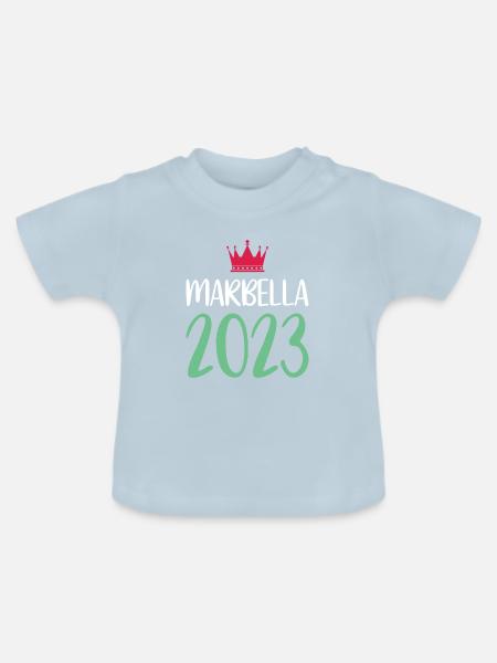 Marbella 2023 - Baby Bio-T-Shirt mit Rundhals - Hellblau