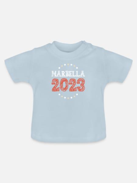Marbella 2023 - Baby Bio-T-Shirt mit Rundhals - Hellblau