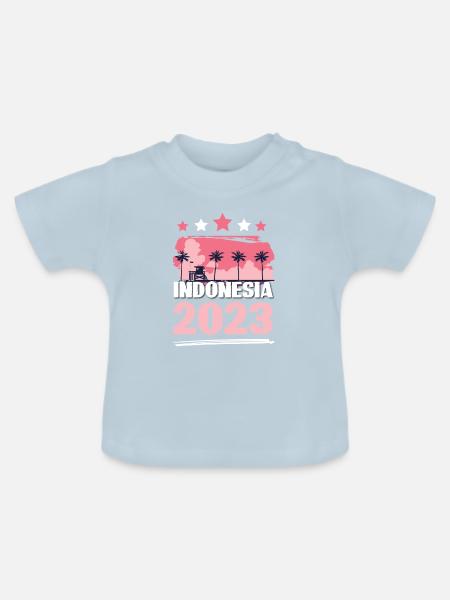 Indonesia 2023 - Baby Bio-T-Shirt mit Rundhals - Hellblau