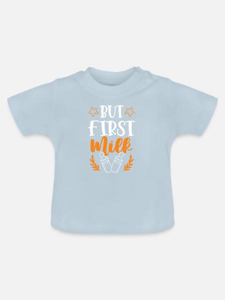baby milch - Baby Bio-T-Shirt mit Rundhals - Hellblau
