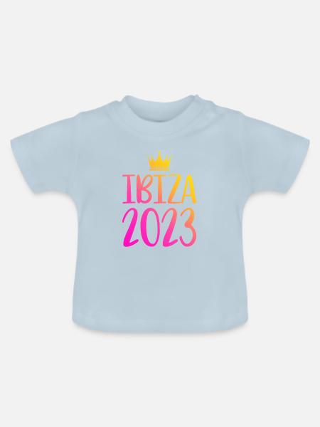 Ibiza 2023 - Baby Bio-T-Shirt mit Rundhals - Hellblau