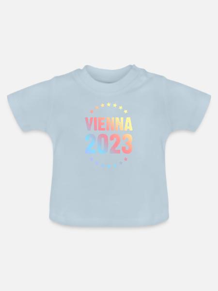 Vienna 2023 Wien - Baby Bio-T-Shirt mit Rundhals - Hellblau