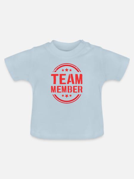 Team Mitglied - Baby Bio-T-Shirt mit Rundhals - Hellblau