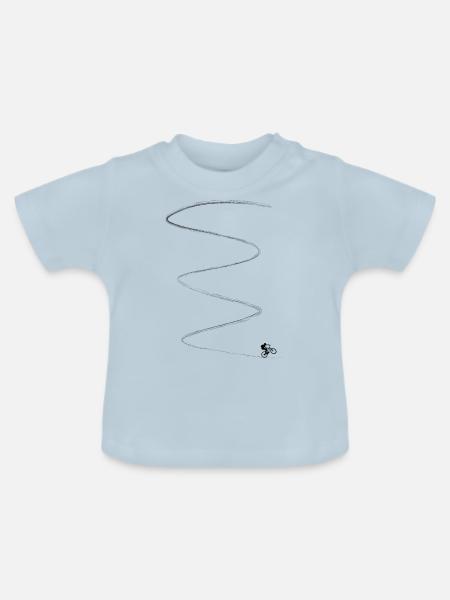 Mountainbiker Biker Fahrrad Mountainbike Radfahren - Baby Bio-T-Shirt mit Rundhals - Hellblau