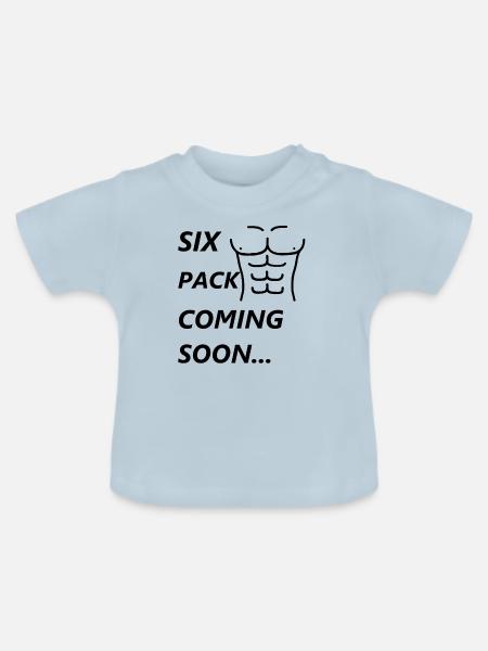 Sixpack coming soon - Baby Bio-T-Shirt mit Rundhals - Hellblau