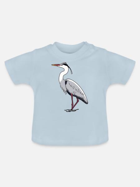 Graureiher - Baby Bio-T-Shirt mit Rundhals - Hellblau