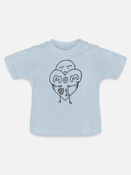 Nummer 1 Mutter - Baby Bio-T-Shirt mit Rundhals - Hellblau