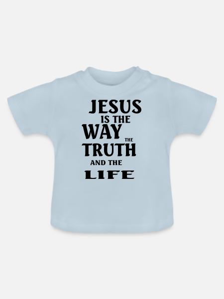 Jesus Christ God Faith - Baby Bio-T-Shirt mit Rundhals - Hellblau