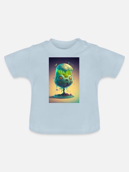 Zombie Frozen - Baby Bio-T-Shirt mit Rundhals - Hellblau