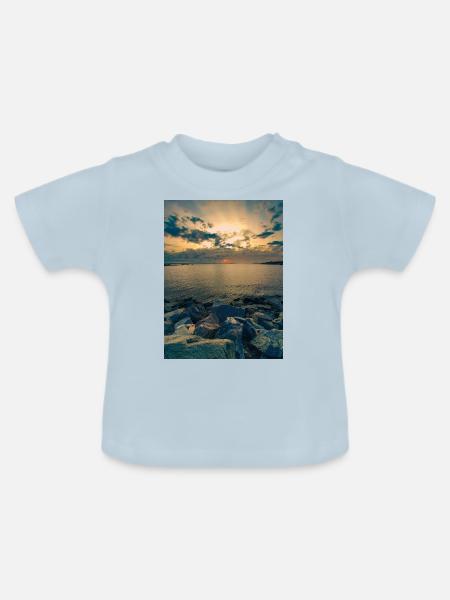 Ozean - Baby Bio-T-Shirt mit Rundhals - Hellblau