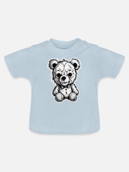 Teddybär / Kuscheltier / Stofftier / Geschenkidee - Baby Bio-T-Shirt mit Rundhals - Hellblau