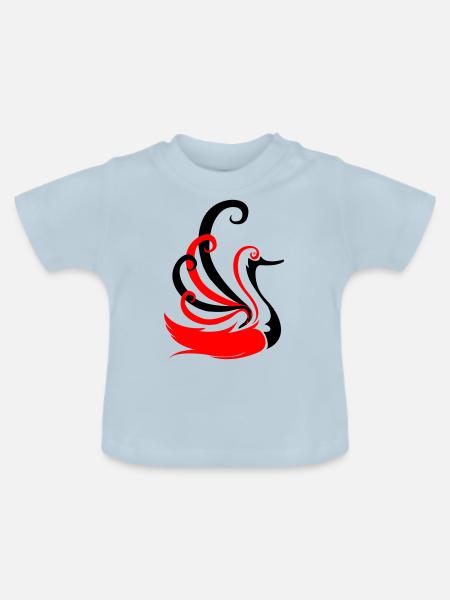 schwan - Baby Bio-T-Shirt mit Rundhals - Hellblau