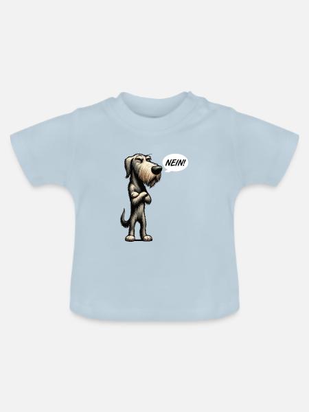 Nein Irischer Wolfshund Wolfshundbesitzer - Baby Bio-T-Shirt mit Rundhals - Hellblau