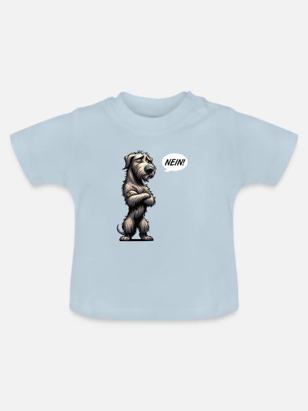 Nein Irischer Wolfshund Wolfshundbesitzer - Baby Bio-T-Shirt mit Rundhals - Hellblau
