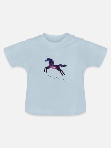 Einhorn - Baby Bio-T-Shirt mit Rundhals - Hellblau