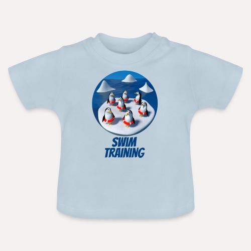 Penguins at swimming lessons - Baby Organic T-Shirt with Round Neck