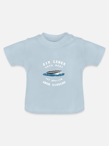 Motorboot - Baby Bio-T-Shirt mit Rundhals - Hellblau