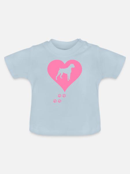 Deutscher Boxer - Baby Bio-T-Shirt mit Rundhals - Hellblau