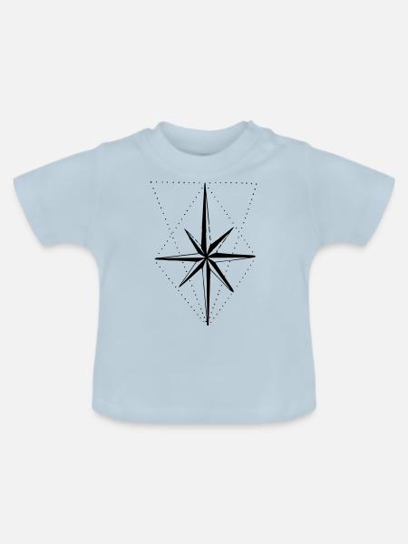 Kompass - Baby Bio-T-Shirt mit Rundhals - Hellblau
