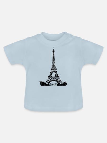 Eifelturm - Baby Bio-T-Shirt mit Rundhals - Hellblau