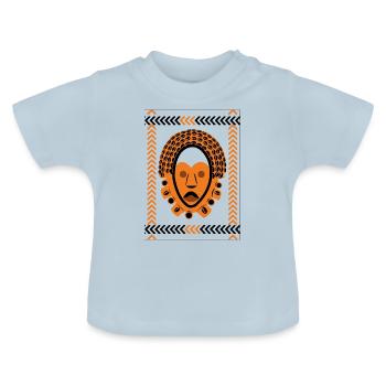 TALISMAN Djazz Mask, lustiges T-Shirt - Baby Bio-T-Shirt mit Rundhals - Hellblau - Vorne