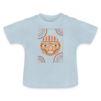 TALISMAN OTAM Maske, lustiges T-Shirt - Baby Bio-T-Shirt mit Rundhals - Hellblau - Vorne