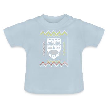 TALISMAN DONDON Maske, lustiges T-Shirt - Baby Bio-T-Shirt mit Rundhals - Hellblau - Vorne