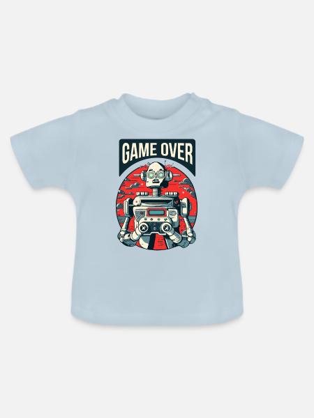 Spiel vorbei Roboter - Baby Bio-T-Shirt mit Rundhals - Hellblau