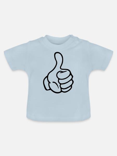 hand thumb like comic - Baby Bio-T-Shirt mit Rundhals - Hellblau