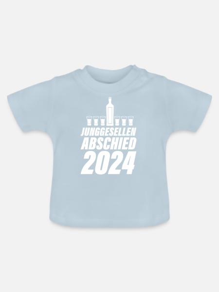 Junggesellen Abschied 2024 - Baby Bio-T-Shirt mit Rundhals - Hellblau