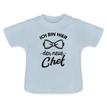 Baby Nachwuchs Kind Eltern Neugeborenes neuer Chef - Baby Bio-T-Shirt mit Rundhals - Hellblau - Vorne