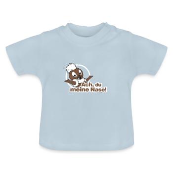 Pittiplatsch 2D Ach, du meine Nase - Baby Bio-T-Shirt mit Rundhals - Hellblau - Vorne
