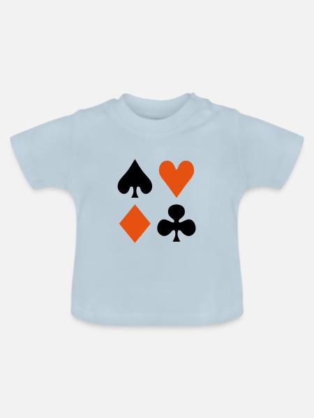 Poker - Baby Bio-T-Shirt mit Rundhals - Hellblau