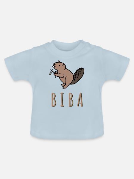 Biber - Baby Bio-T-Shirt mit Rundhals - Hellblau