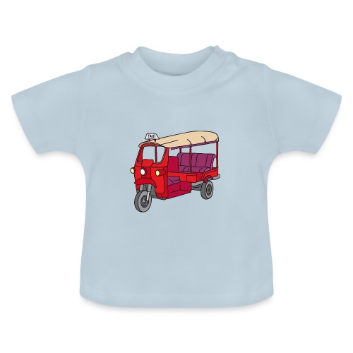 Rote Autorikscha, Tuk-tuk - Baby Bio-T-Shirt mit Rundhals