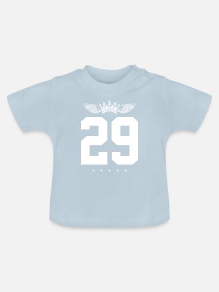 29 Zahl Krone - Baby Bio-T-Shirt mit Rundhals - Hellblau