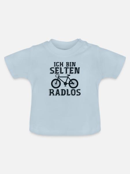 Ich Bin Selten Radlos - Baby Bio-T-Shirt mit Rundhals - Hellblau