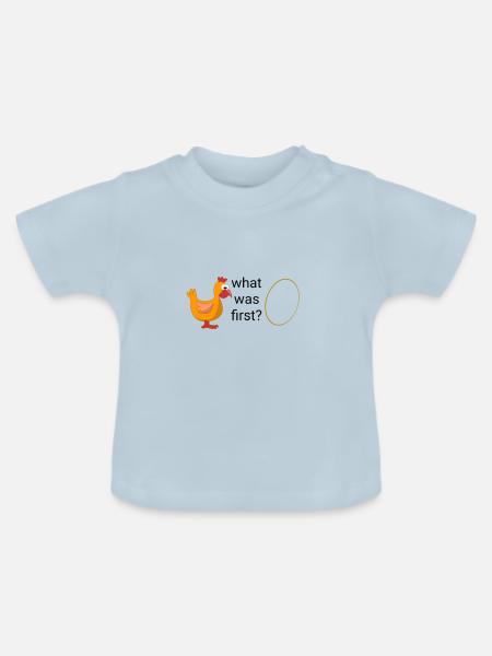 Hen or egg - Baby Bio-T-Shirt mit Rundhals - Hellblau