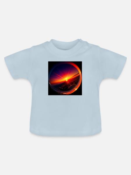 Surrealer Sonnenuntergang - Baby Bio-T-Shirt mit Rundhals - Hellblau