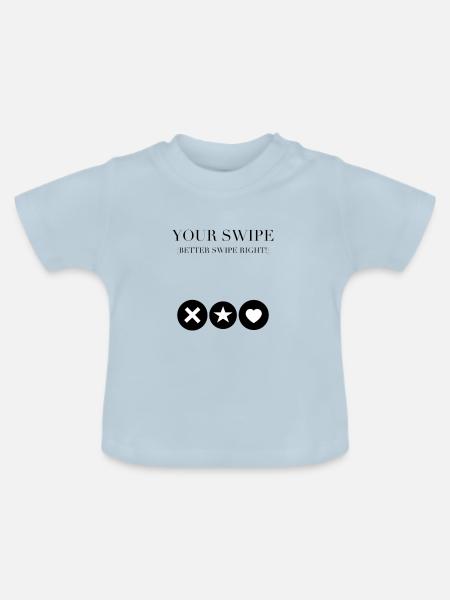 Zunder wischen - Baby Bio-T-Shirt mit Rundhals - Hellblau