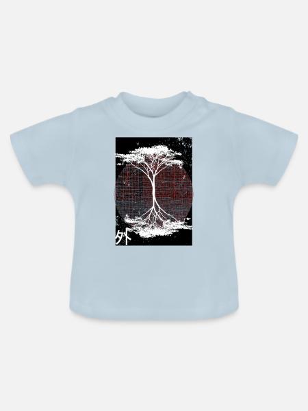 Außerhalb reflektierter Baum - Baby Bio-T-Shirt mit Rundhals - Hellblau