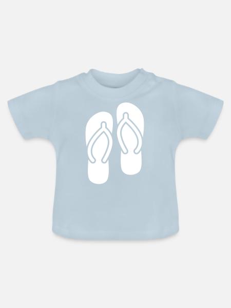 Badelatschen icon - Baby Bio-T-Shirt mit Rundhals - Hellblau